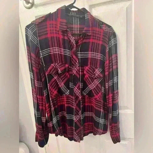 Zara Basic plaid shirt Size M - Picture 2 of 5